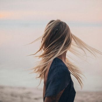 woman wearing black top