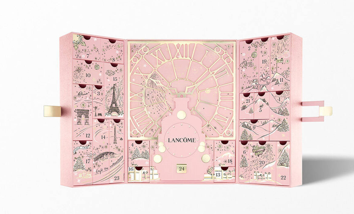 Calendario de Adviento Lancôme 2026 en color rosa